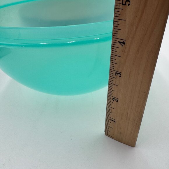 Vintage Tupperware Mixing Storage Bowl Wonderlier Bowl turquoise blue missing li - Picture 9 of 10